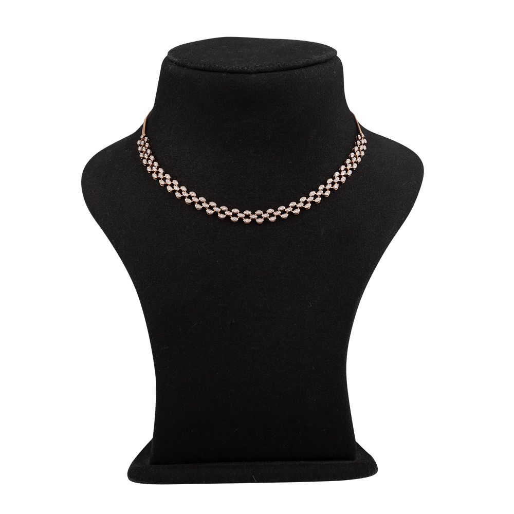 Graceful String Design Diamond Necklace-Necklaces-BNK23C13-D400X1B