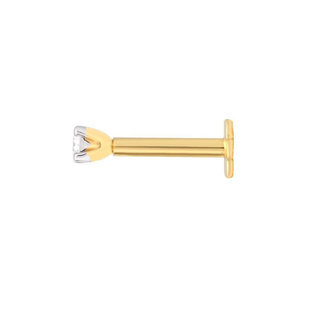 Graceful Yellow Gold Diamond Wire Nose Pin-All Jewellery-ONP23020-A400R0B