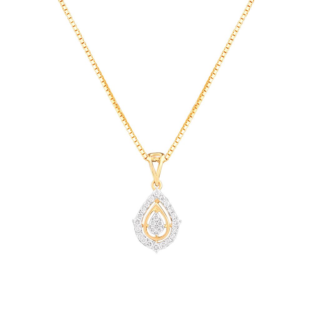 Drop Design Diamond Pendant Set-All Jewellery-OSP24E17-D400R0C