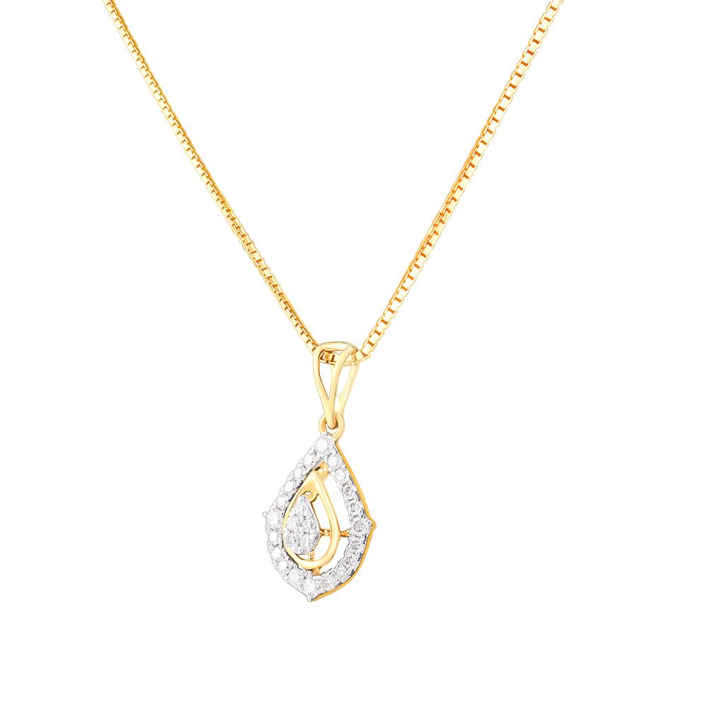 Drop Design Diamond Pendant Set-All Jewellery-OSP24E17-D400R0C
