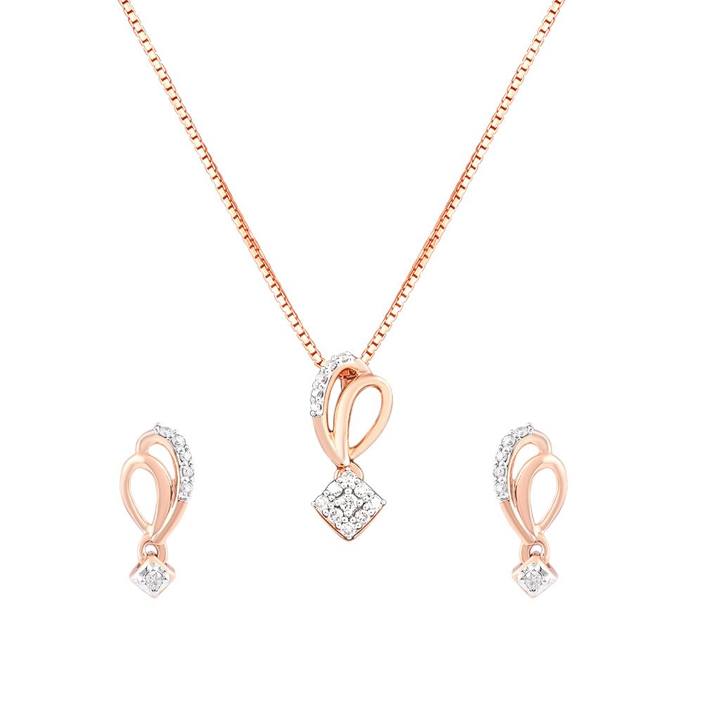 Buy Sophisticated Rose Gold and Diamond Pendant Set OSP24E18