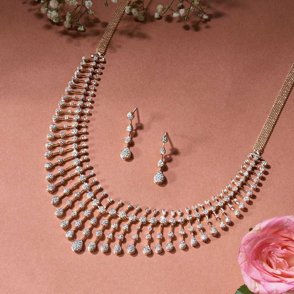 Buy Rain Drop Diamond Necklace Set ONS23055-D900X0C Online at