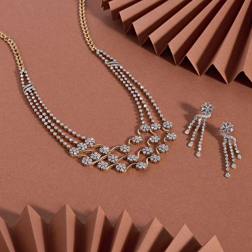 Buy Flora Layered Diamond Necklace Set ONS18108-D300X0B Online at