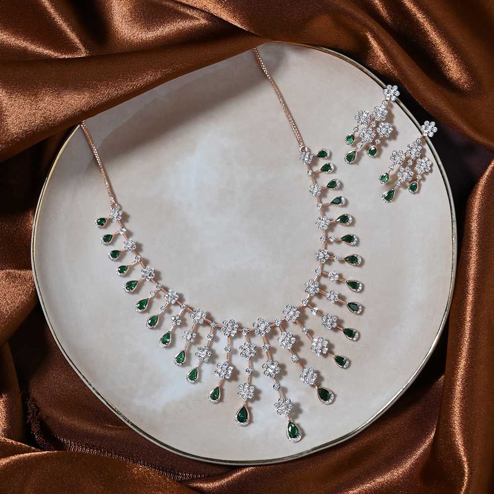 Blossom Radiance Floral Necklace Set-All Jewellery-ANS25A12-D942X0C