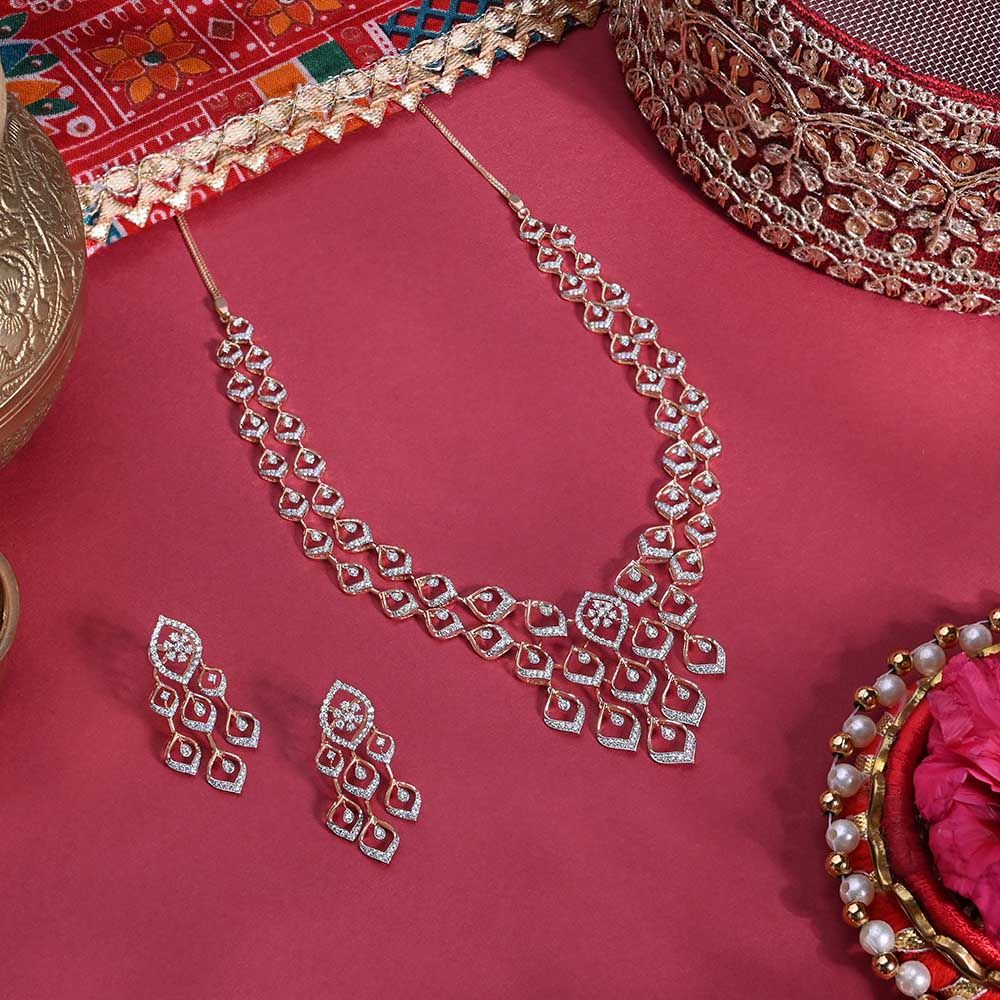 Regal and Timeless Diamond Necklace Set-All Jewellery-ONS25A59-D400X0B