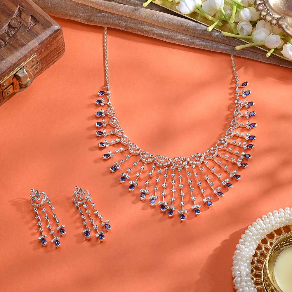 Elegant Charm Diamond Necklace Set-All Jewellery-ONS25A67-D435X0B