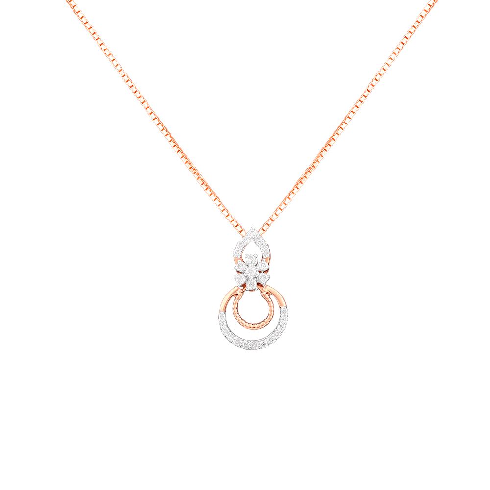 Glossy Diamond and Rose Gold Pendant Set-All Jewellery-OSP24E21-D900X0C