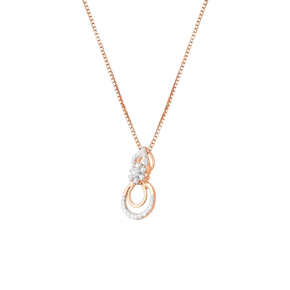 Glossy Diamond and Rose Gold Pendant Set-All Jewellery-OSP24E21-D900X0C