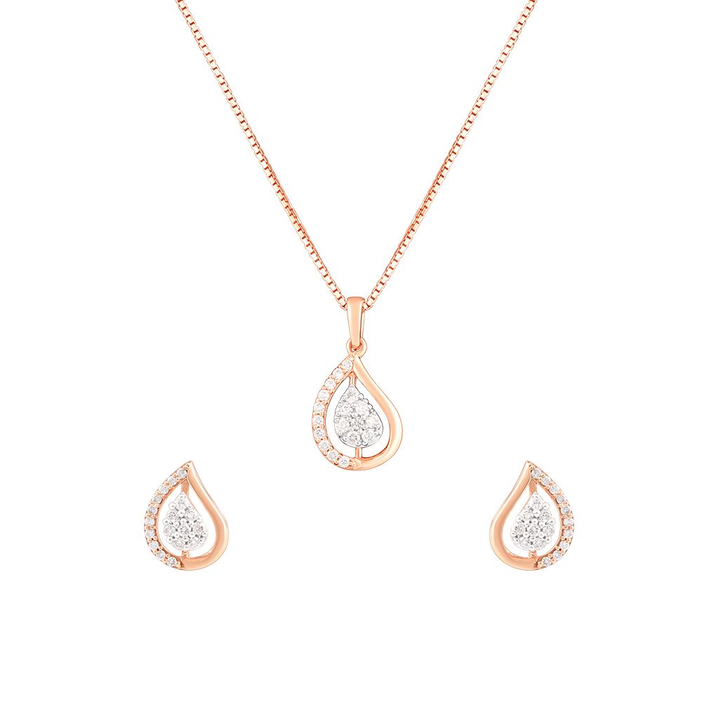 Elegant Paisley Design Diamond Pendant Set-All Jewellery-OSP24E22-D900X0C