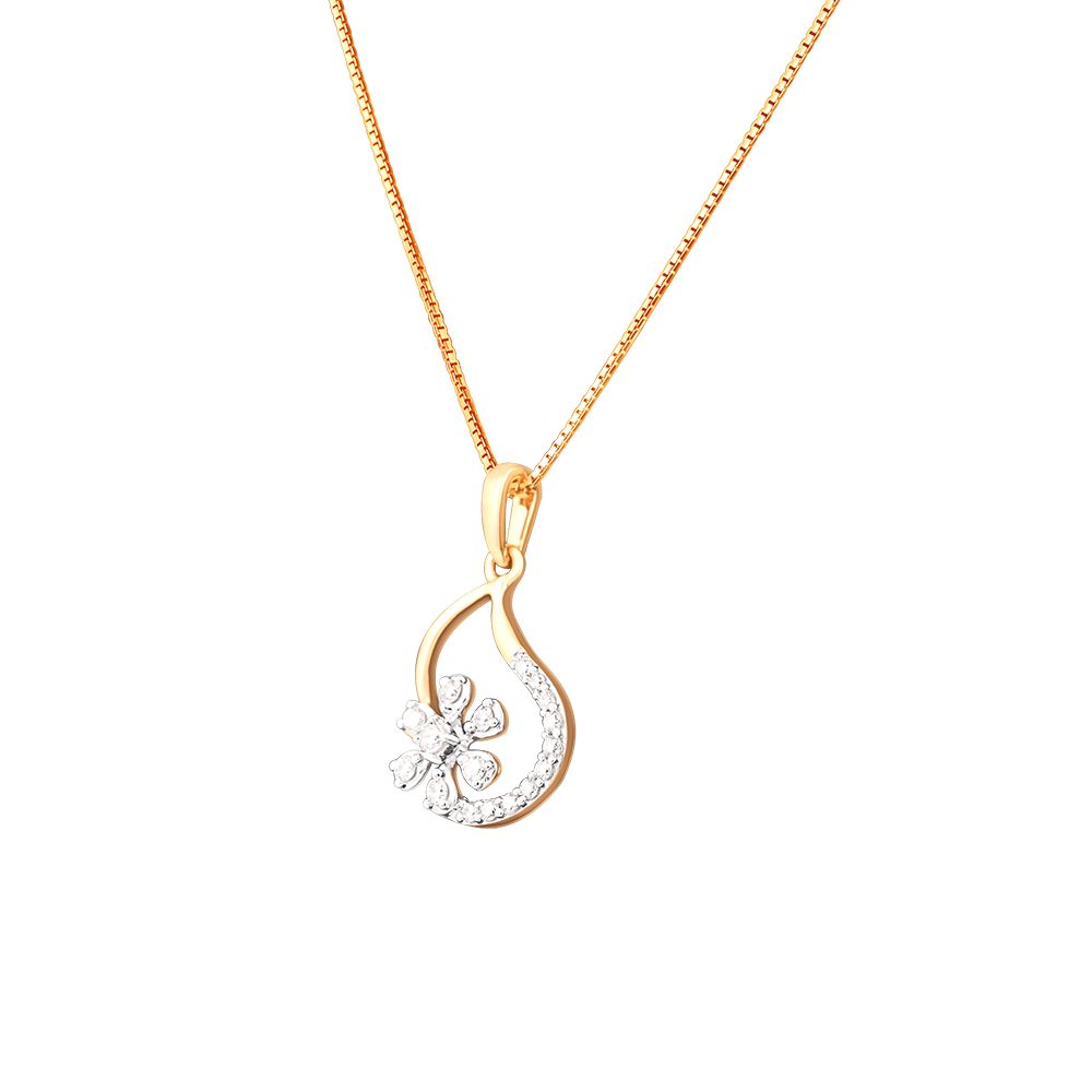 Dazzling Paisley Design Diamond Pendant Set-All Jewellery-OSP24E23-D900R0C