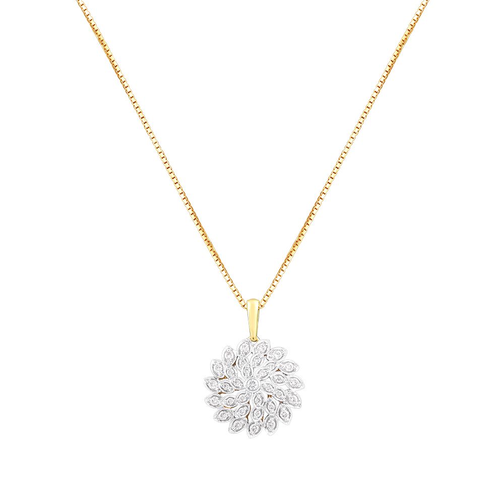 Classic Floral Diamond Pendant Set-All Jewellery-OSP24E25-D400R0C