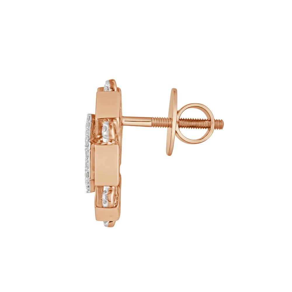 Geometric 18KT Rose Gold Desired Earrings-All Jewellery-BSE23A02-D422X0B