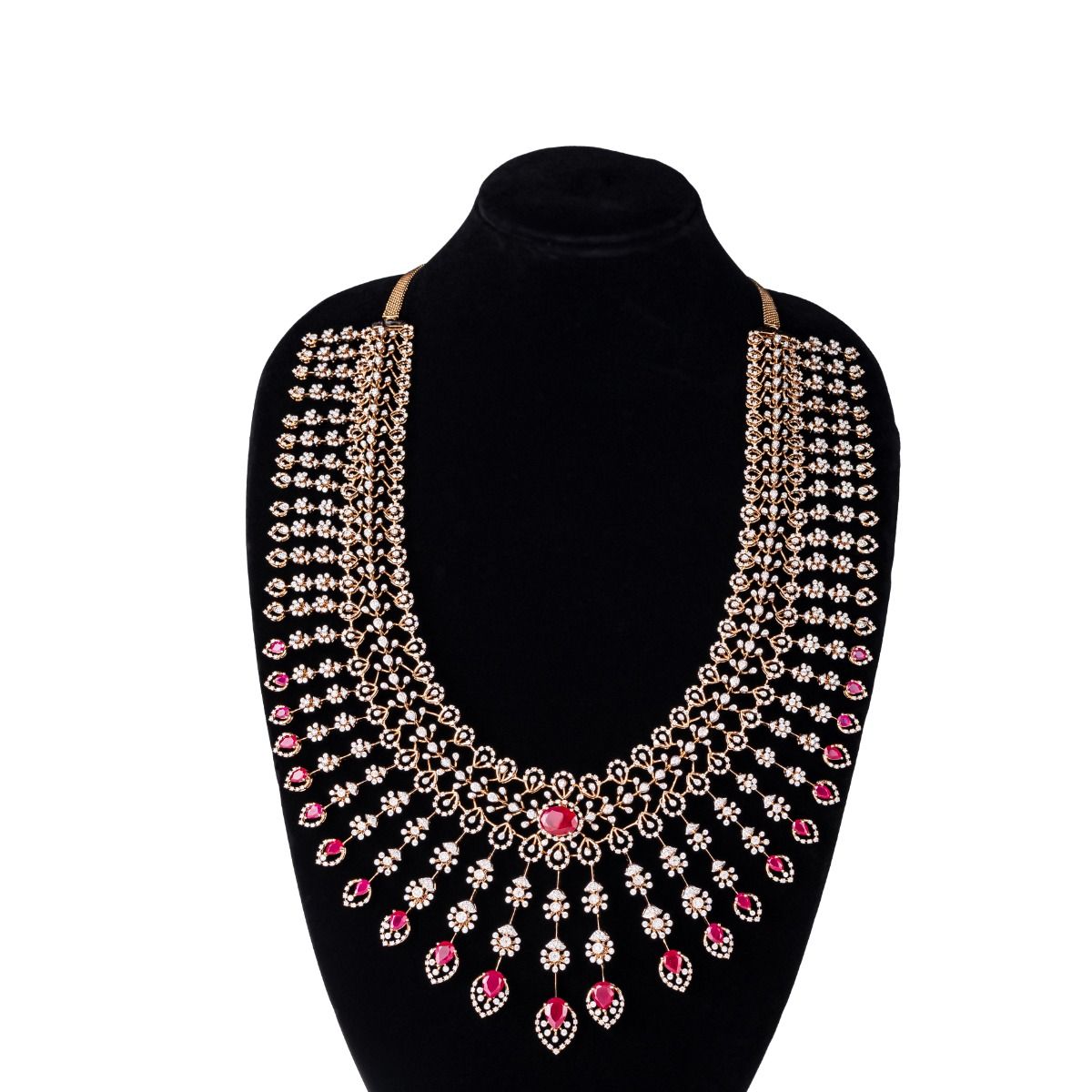 Royal Elegance Diamond Necklace Set-Necklace Sets-CNS23A18-D300R0B