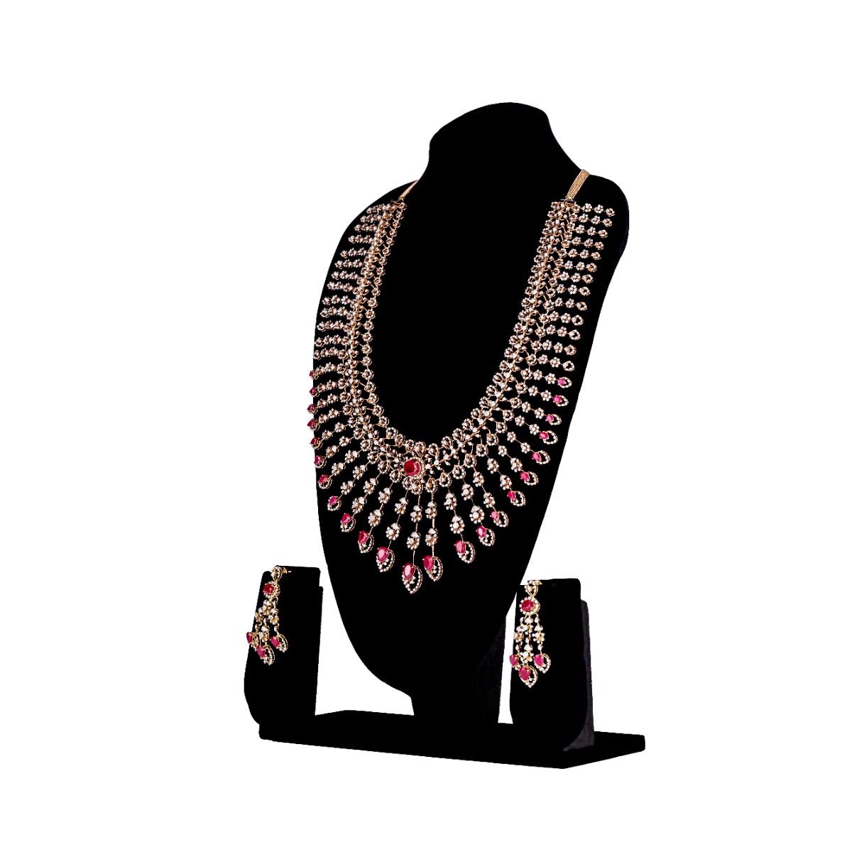 Royal Elegance Diamond Necklace Set-Necklace Sets-CNS23A18-D300R0B