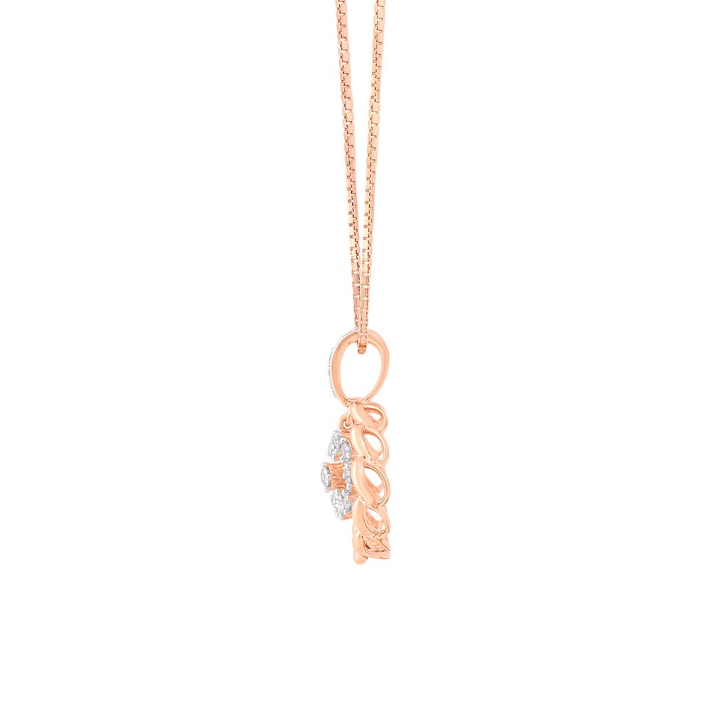 Round Floral Diamond Pendant Set-All Jewellery-OSP24E29-D900X0C