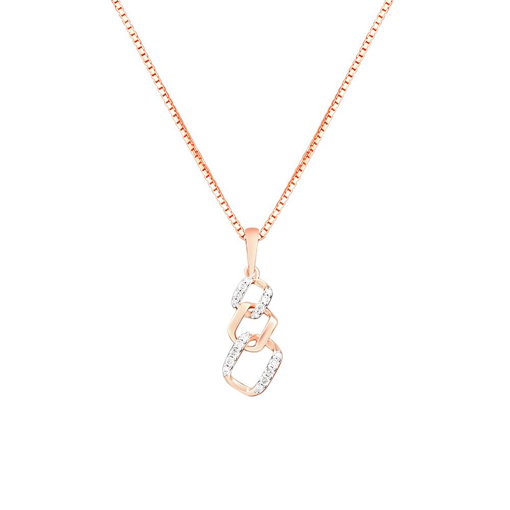 Chain Design Diamond and Rose Gold Pendant Set-All Jewellery-OSP24E30-D900X0C