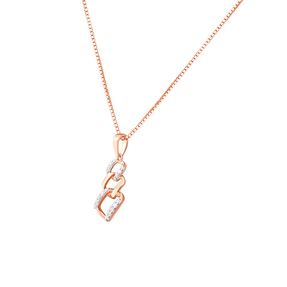 Chain Design Diamond and Rose Gold Pendant Set-All Jewellery-OSP24E30-D900X0C