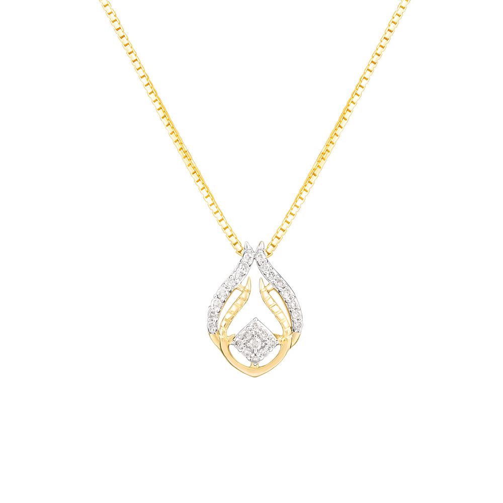 Exquisite Leaf Design Diamond Pendant Set-All Jewellery-OSP24E32-D900R0C