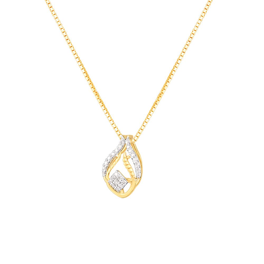 Exquisite Leaf Design Diamond Pendant Set-All Jewellery-OSP24E32-D900R0C