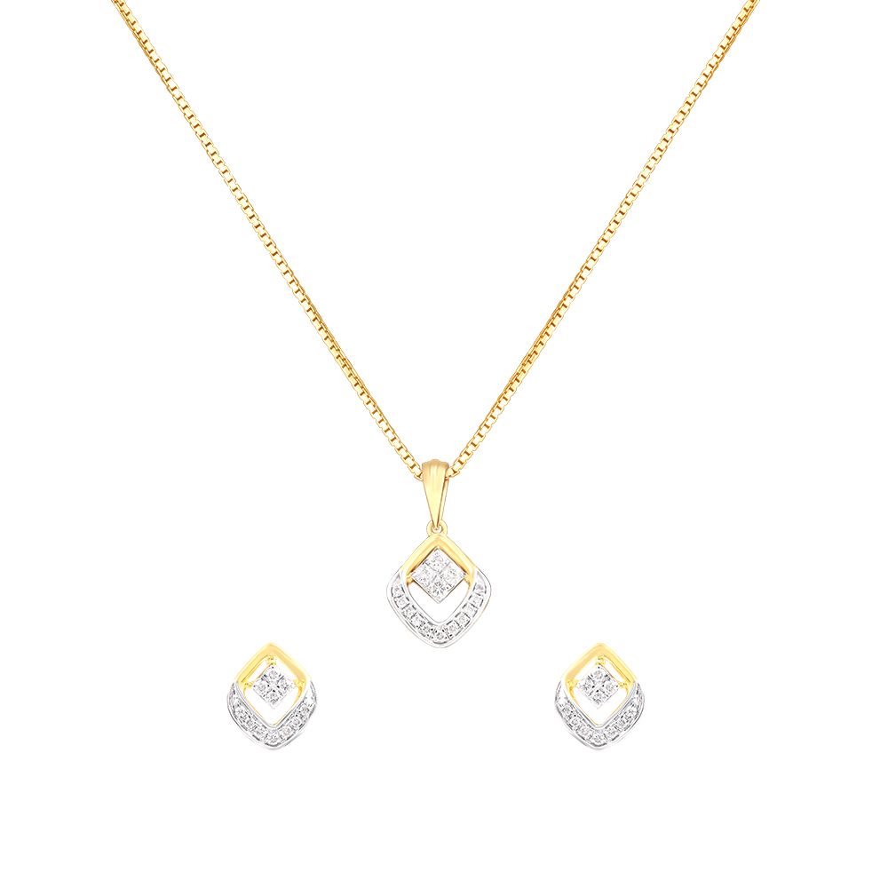 Alluring Drop Design Diamond Pendant Set-All Jewellery-OSP24E40-D900R0C