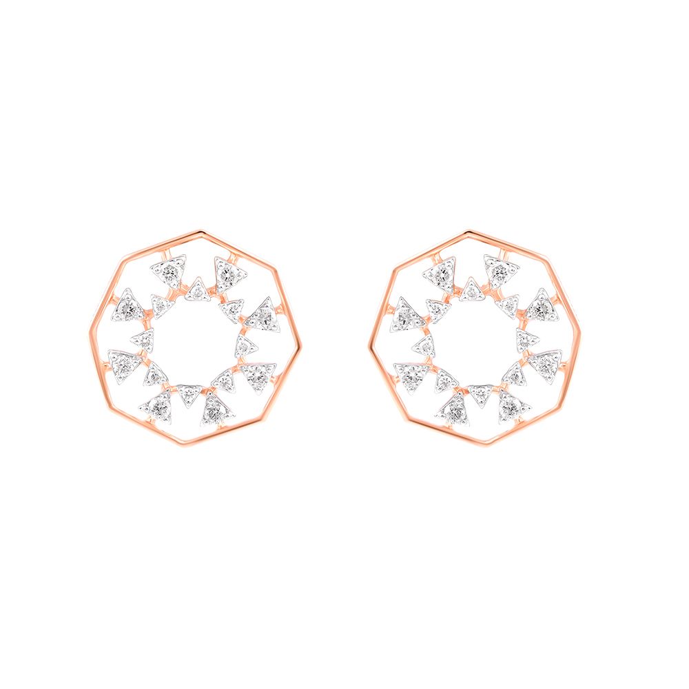 Gleaming Geometric Diamond and Rose Gold Pendant Set-All Jewellery-OSP24E43-D900X0C