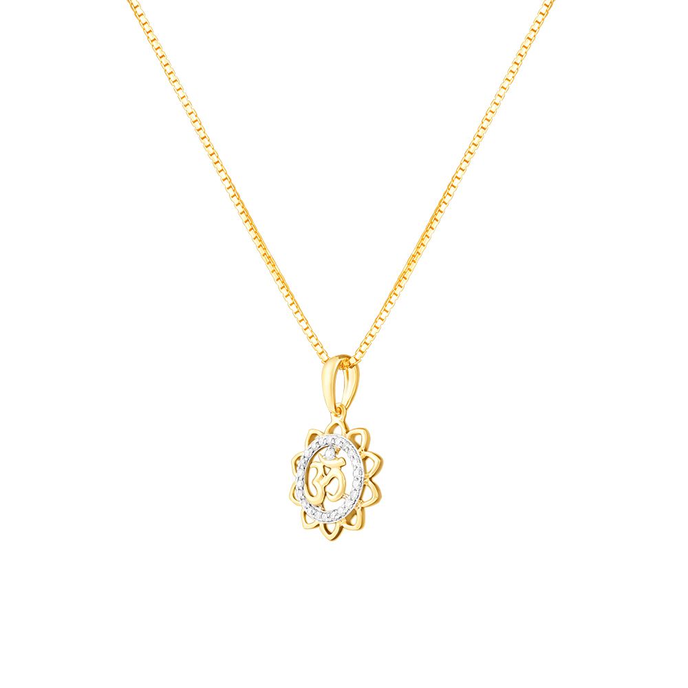 Radiant Om Diamond Pendant-Pendants-OPD24G02-D900R0C
