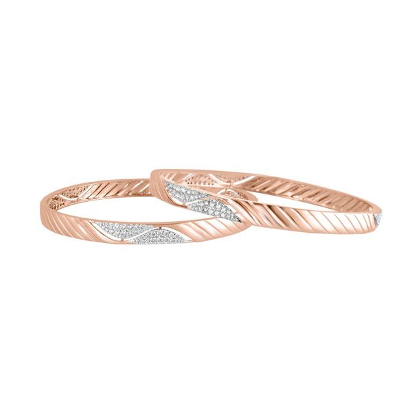 Dazzling Astra Bangle in 14KT Rose Gold Set of 2-All Jewellery-ABA23003