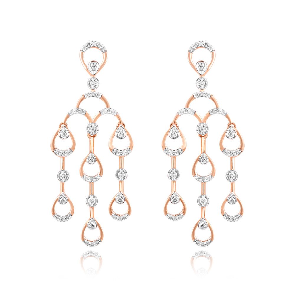 Astra Jewellery Set in Glossy Diamond and Rose Gold -Necklace Sets-ANS23003-D900X0C
