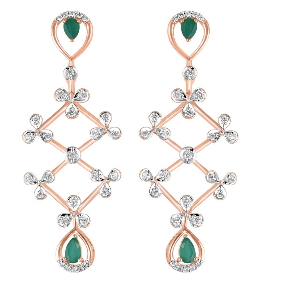 Alluring 14KT Rose Gold Astra Earrings-Earrings-ASE23004-D911X0C