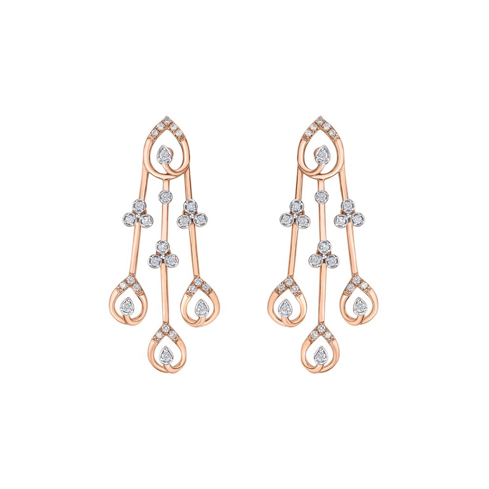 Dazzling Astra Earrings in 14KT Rose Gold-Earrings-ASE23005-D900X0C