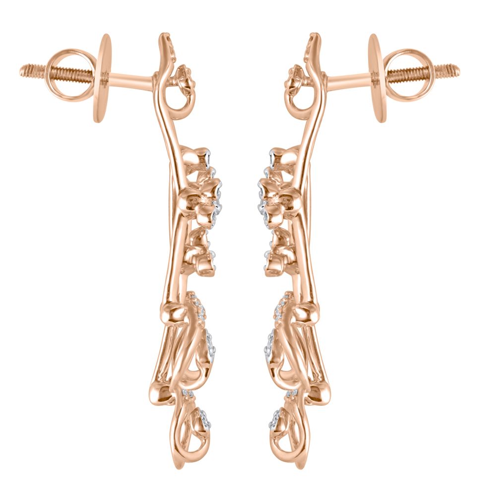 Dazzling Astra Earrings in 14KT Rose Gold-Earrings-ASE23005-D900X0C