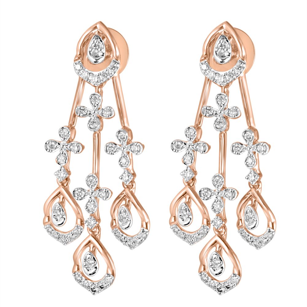 Grandeur Diamond Earrings in 14KT Rose Gold-Earrings-ASE23006-D900X0C
