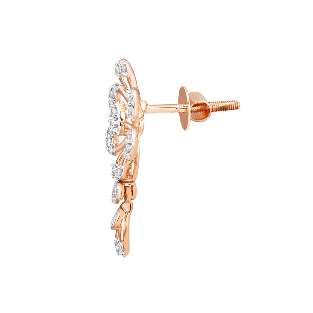 Radiant Floral Diamond Rose Earring-Earrings-ASE24A02-D900X0C