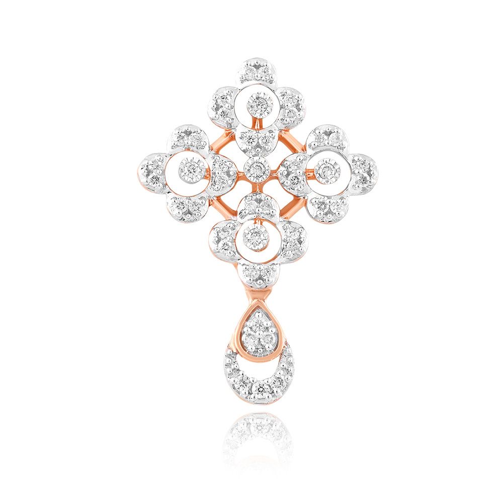 Minimal Clover Diamond Rose Earring-Earrings-ASE24A03-D900X0C