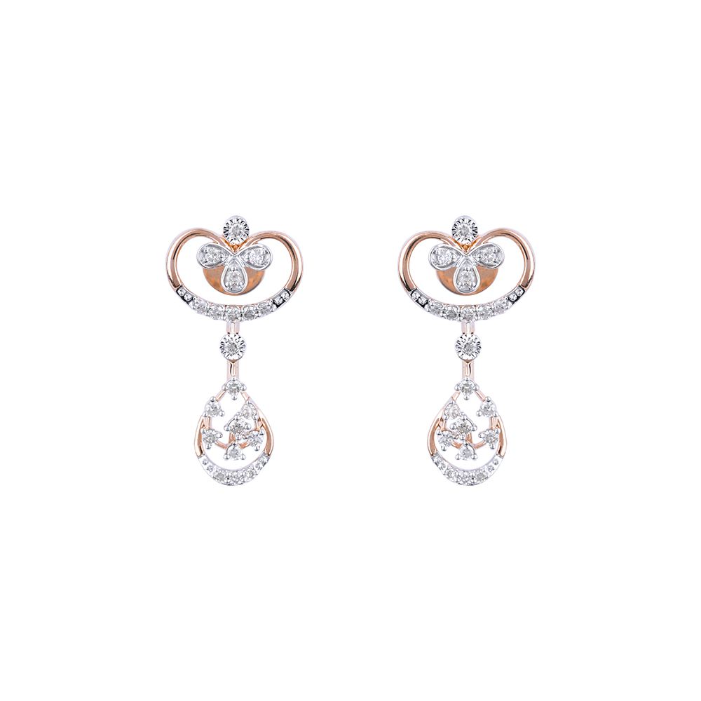 Exquisite Floral Diamond Rose Earring-Earrings-ASE24A04-D900X0C