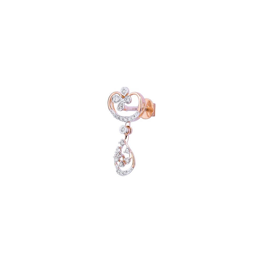 Exquisite Floral Diamond Rose Earring-Earrings-ASE24A04-D900X0C