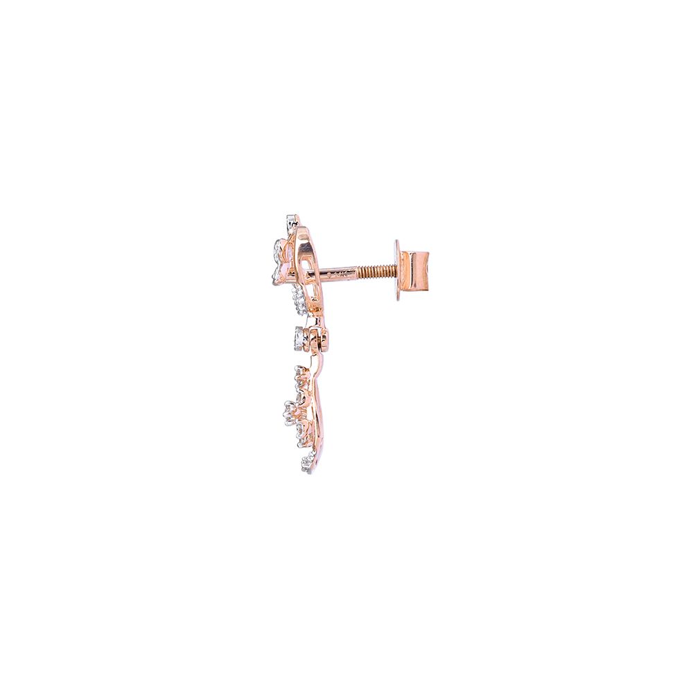 Exquisite Floral Diamond Rose Earring-Earrings-ASE24A04-D900X0C