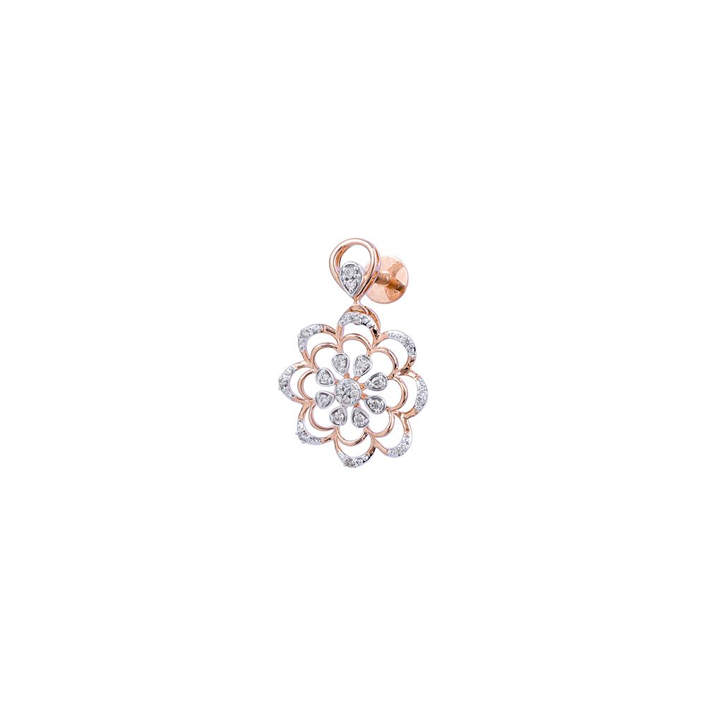 Refined Floral Diamond Rose Earring-Earrings-ASE24A05-D900X0C