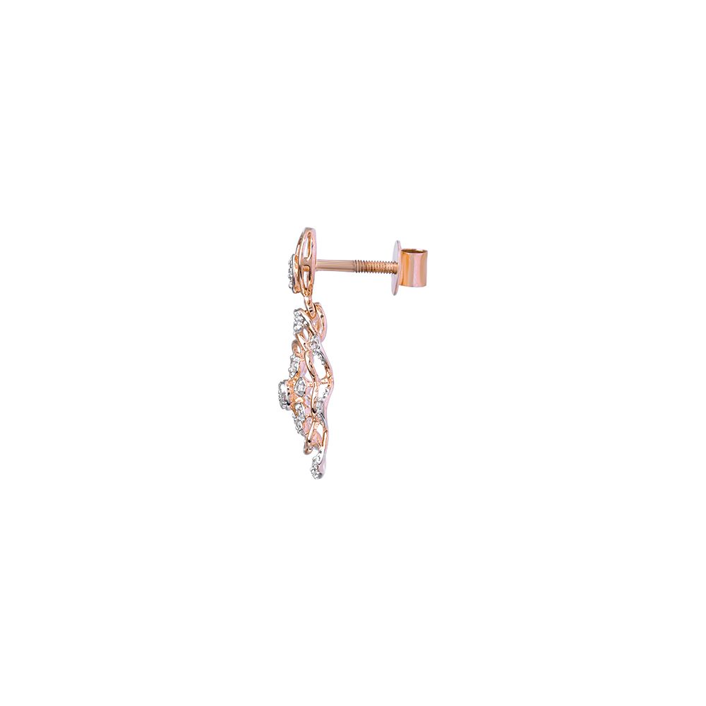 Refined Floral Diamond Rose Earring-Earrings-ASE24A05-D900X0C