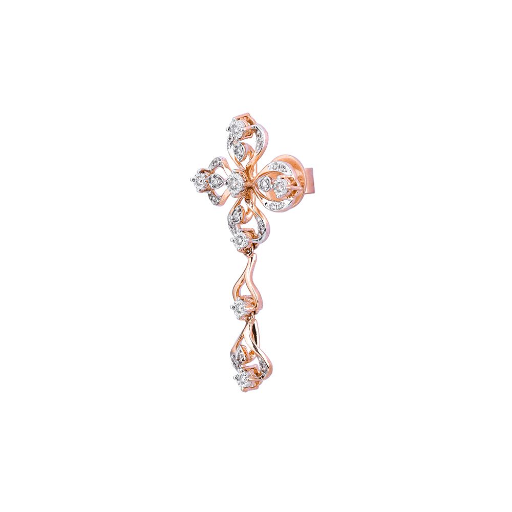 Sophisticated Floral Diamond Rose Earring-Earrings-ASE24A06-D900X0C