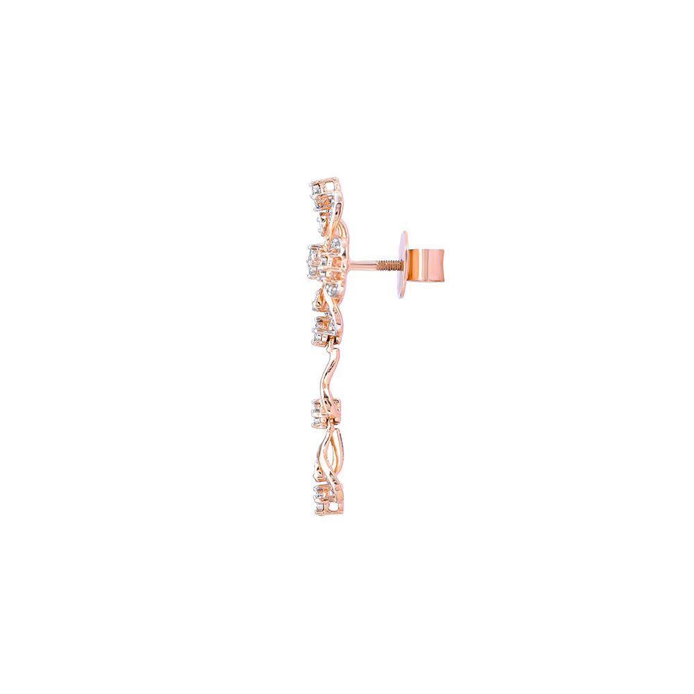 Sophisticated Floral Diamond Rose Earring-Earrings-ASE24A06-D900X0C