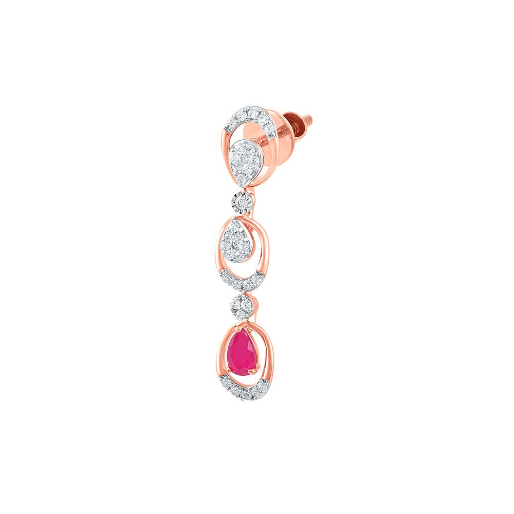 Elegant Astra Red Stone and Diamond Danglers-Earrings-ASE24A08-D940X1C