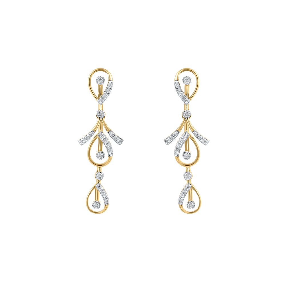 Sophisticated Astra Drop Design Diamond Danglers-Earrings-ASE24A10-D900R1C