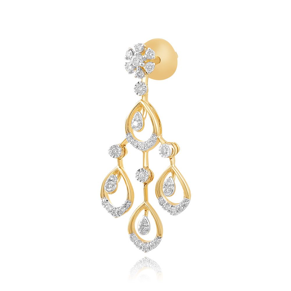 Elegance Diamond Yellow Gold Astra Earring-Earrings-ASE25A09-D900R2C