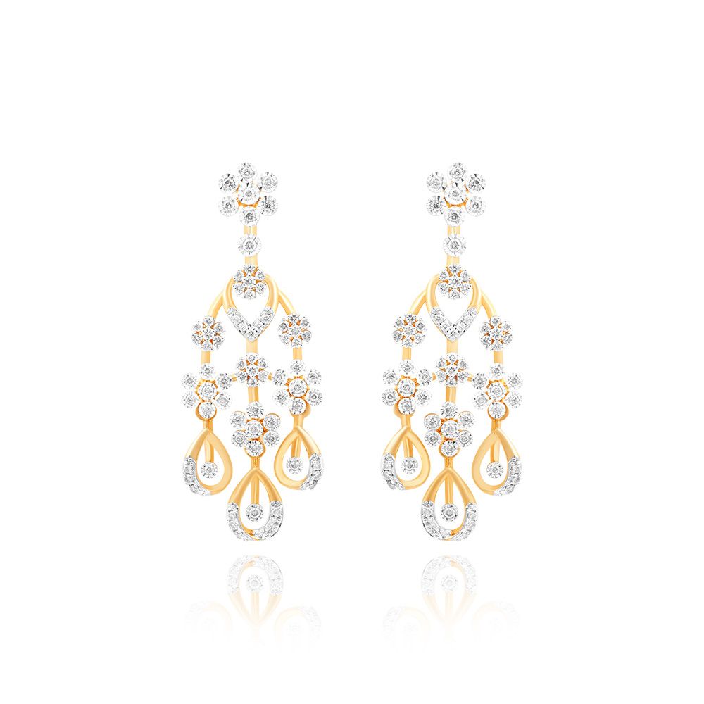 Delicate Floral Royal Necklace Set-Diamond-ANS25A19-D400R0B