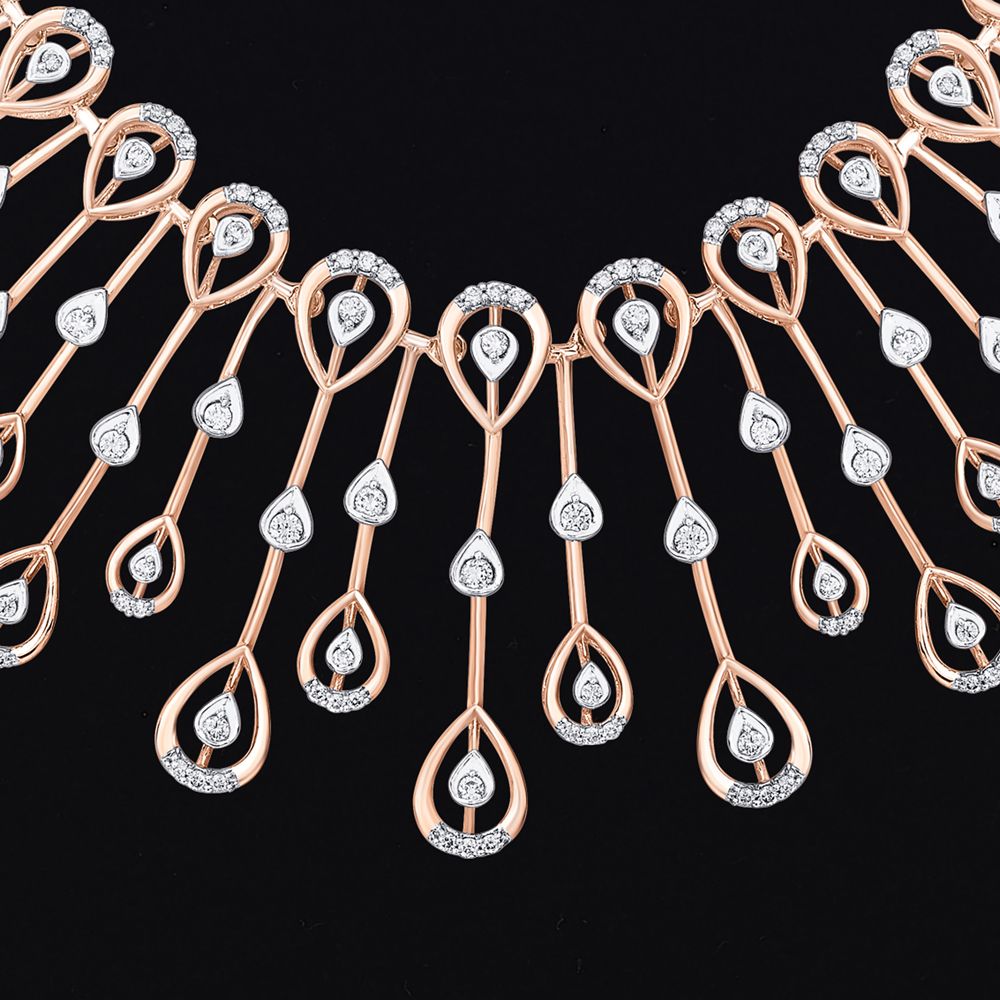 Mesmerizing 14KT Rose Gold Astra Jewellery Set-Necklace Sets-ANS23001-D900X0C
