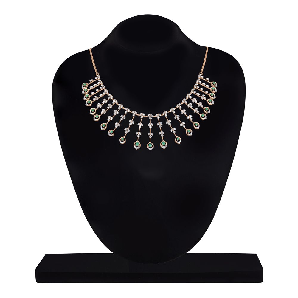 Radiant Diamond and Rose Gold Astra Jewellery Set-Necklace Sets-ANS23002-D911X0C