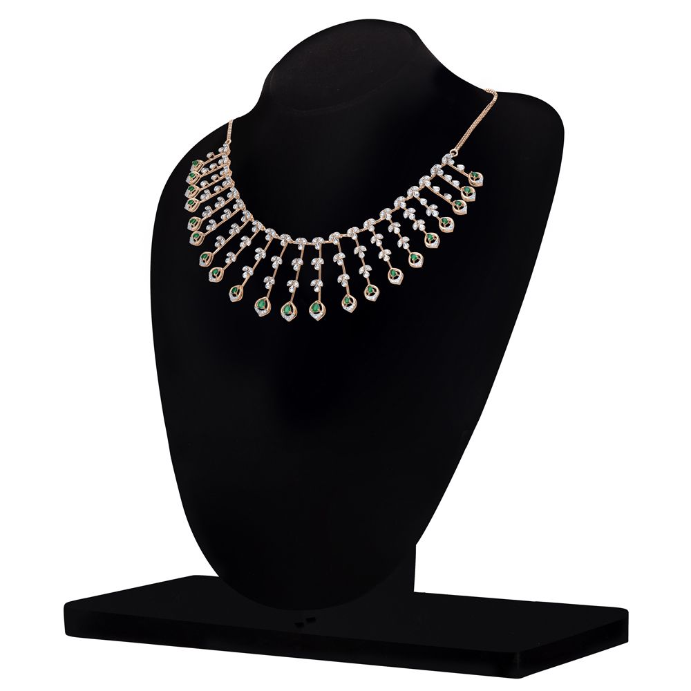 Radiant Diamond and Rose Gold Astra Jewellery Set-Necklace Sets-ANS23002-D911X0C