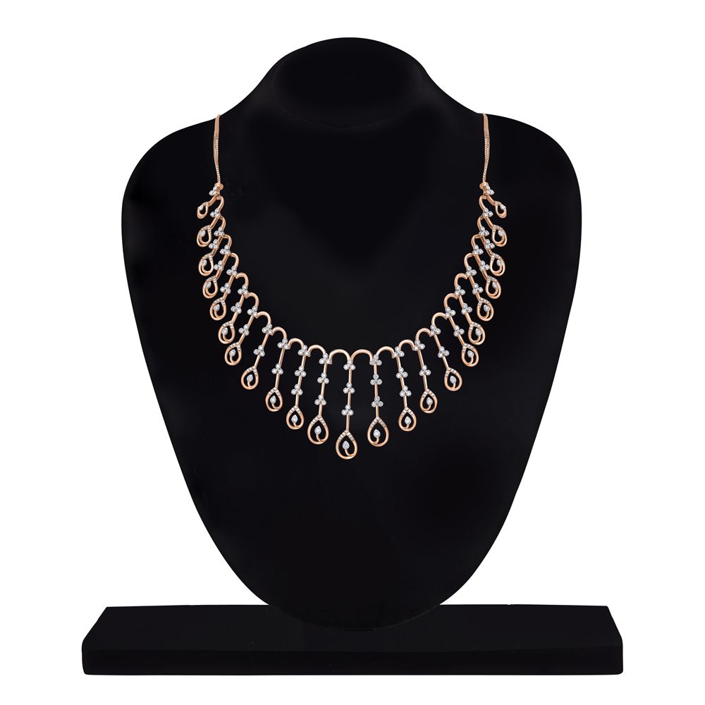 Dazzling Astra Jewellery Set in 14KT Rose Gold-Necklace Sets-ANS23005-D900X0C