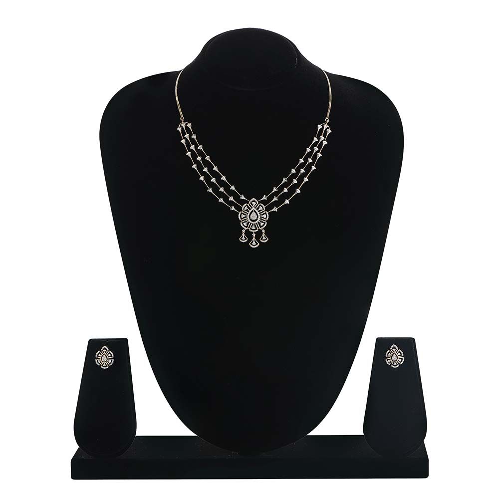 Elegant Sparkle Diamond Necklace Set-Diamond-ANS23A01-D900X0C